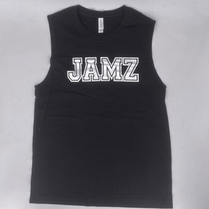 JAMZ Black Silver Foil Muscle Tank